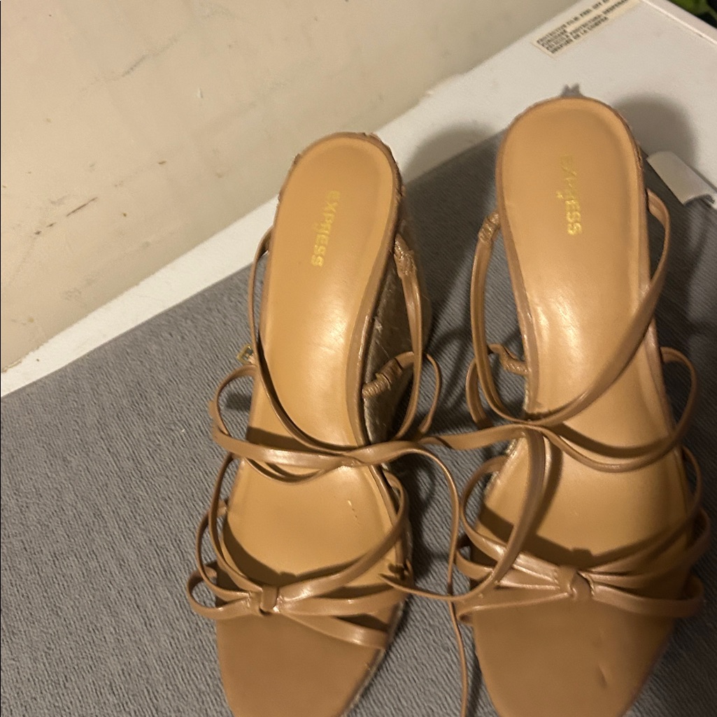 Express Beige Strappy Sandals